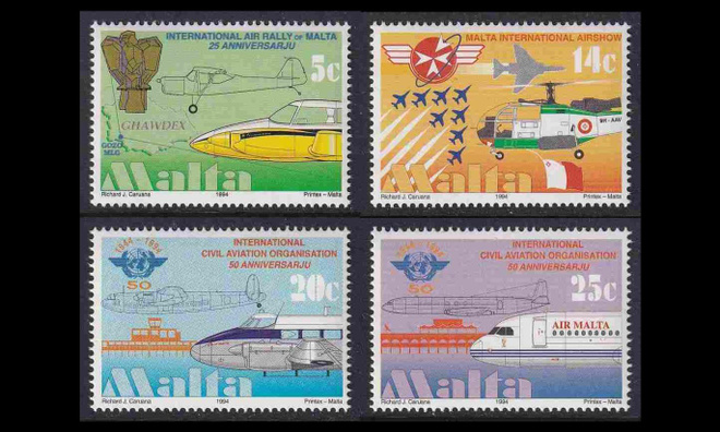 Malta 936-9 ** Ilmailu lentokoneita (1994)