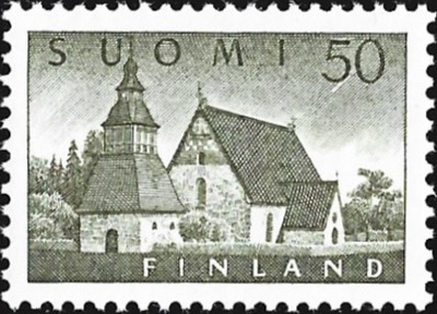 1957 M-54 Lammin kirk 50 mk tummankellanoliivi ** LaPe 474 b