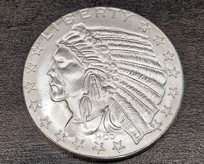 1 oz 999 Hopea raha Indian Head gold dollar tribute
