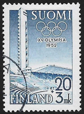 1951 XV Olympia Stadion 20 + 3 mk leimattu LaPe 405