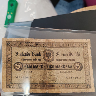 5 markkaa kulunut 1886