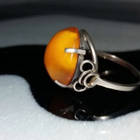 Vintage Hopea Meripihka sormus honey EGG YOLK - pikkukuva 4