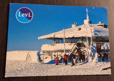 Levi, kulkenut postikortti + postimerkki + postileima