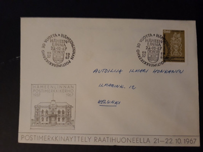 1967 Hlinna - Postimerkkinäyttely 22.10.