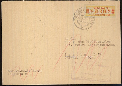 DDR Verwaltungspost Mi 19 kirje