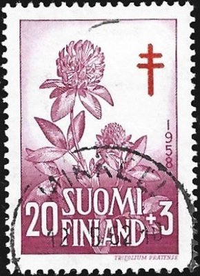 1958 TUB Puna-apila 20+3 mk alareuna LOISTO LaPe 494