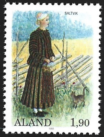 Åland 1993 Kansanpuvut Saltvik 1,90 mk ** LaPe 072