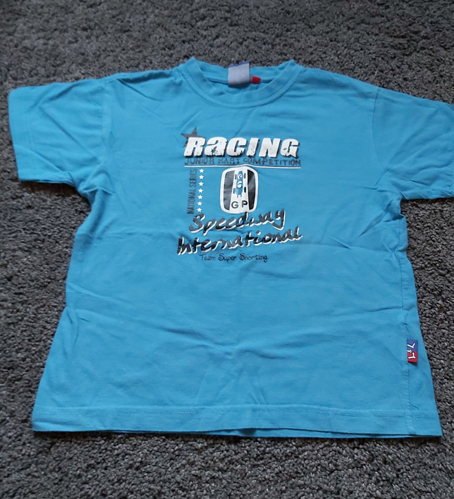 Racing sininen t-paita koko 122