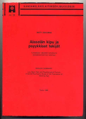 Joukamaa, Matti: Alaselän kipu ja psyykkiset tekijät (1986)