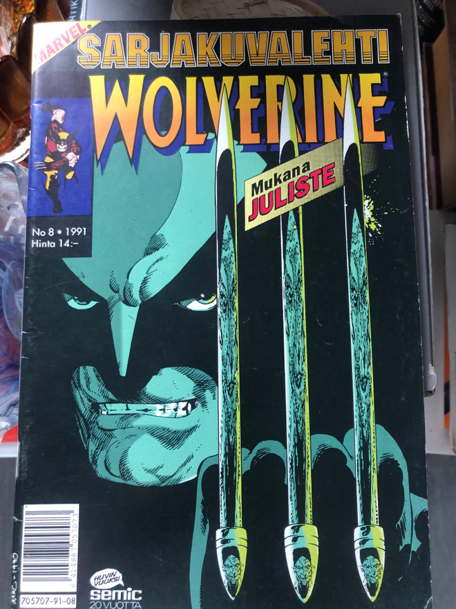 Sarjakuvalehti 6-1991: Wolverine. Juliste.
