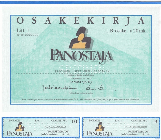 OKK 1988 Panostaja Oy spec, Tampere pörssi