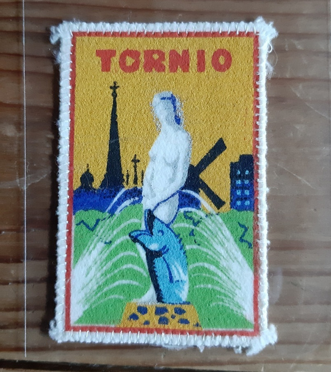 Tornio vintage kangasmerkki harvinainen