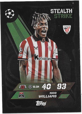 25-26 Topps Match Attax Stealth #451 Nico Williams , Bilbao