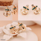 0347 .. 9k Kulta Elegant Crystal Ankkuri .. Korvakorut - pikkukuva 4