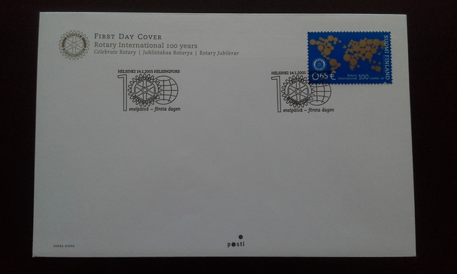 FDC Rotarytoiminta 100 vuotta 14.1.2005 LaPe 1726