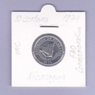Nicaragua 10 Centavos v.1974 UNC KM#29 Comm. - pikkukuva 1