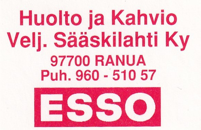 Ranua, Velj. Sääskilahti Ky  . ESSO   s7/1