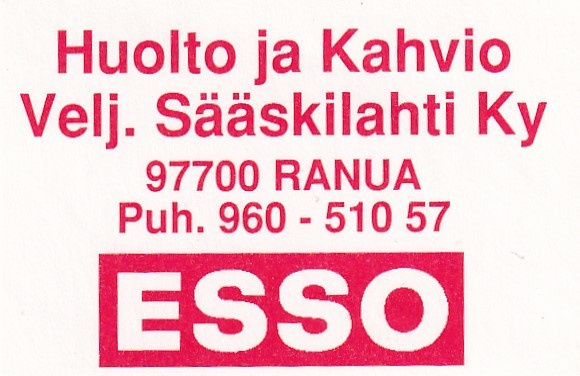 Ranua, Velj. Sääskilahti Ky  . ESSO   s7/1