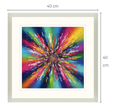 Uusi abstrakti Art Print paspis & kehys 40 cm x 40 cm