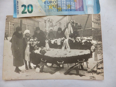 VANHA VAlokuva Vainaja Arkussa 1920-l