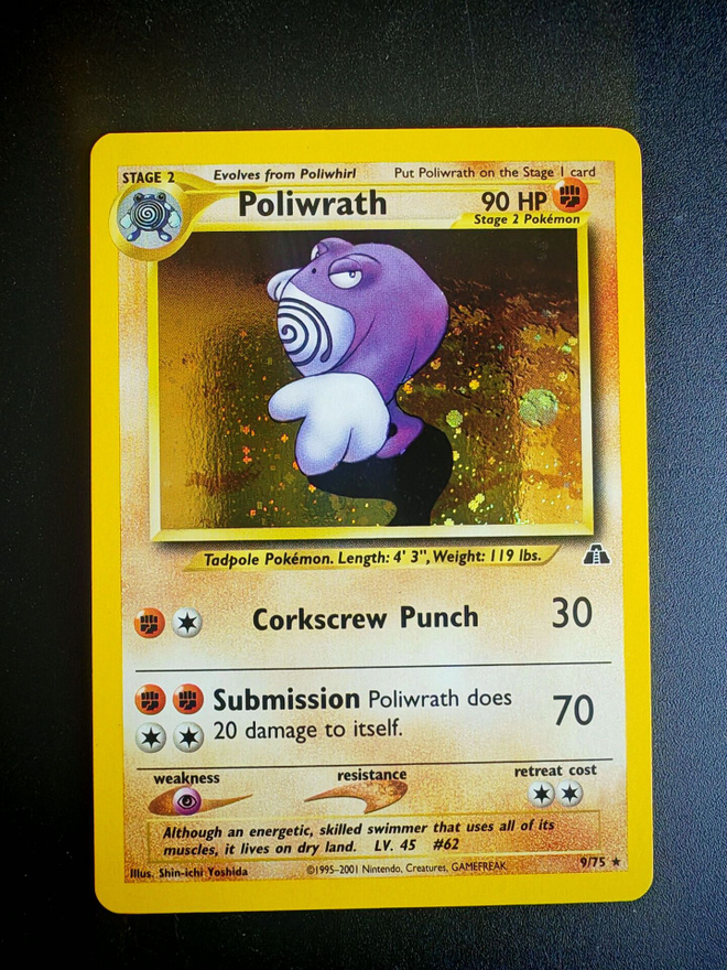 Pokemon kortti Poliwrath Neo Discovery holo