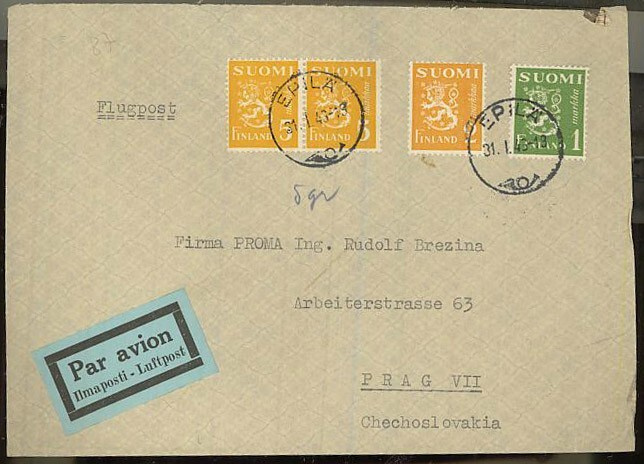M30 1946 31.1. lentokirje CSR:ään