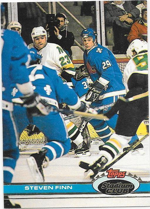 1991-92 Stadium Club #56 Steven Finn Quebec Nordiques Gooni