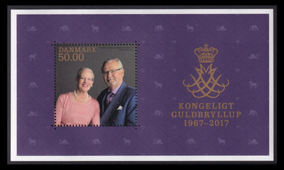 Tanska 1923BL67 ** Kuninkaallinen kultahääpäivä (2017)