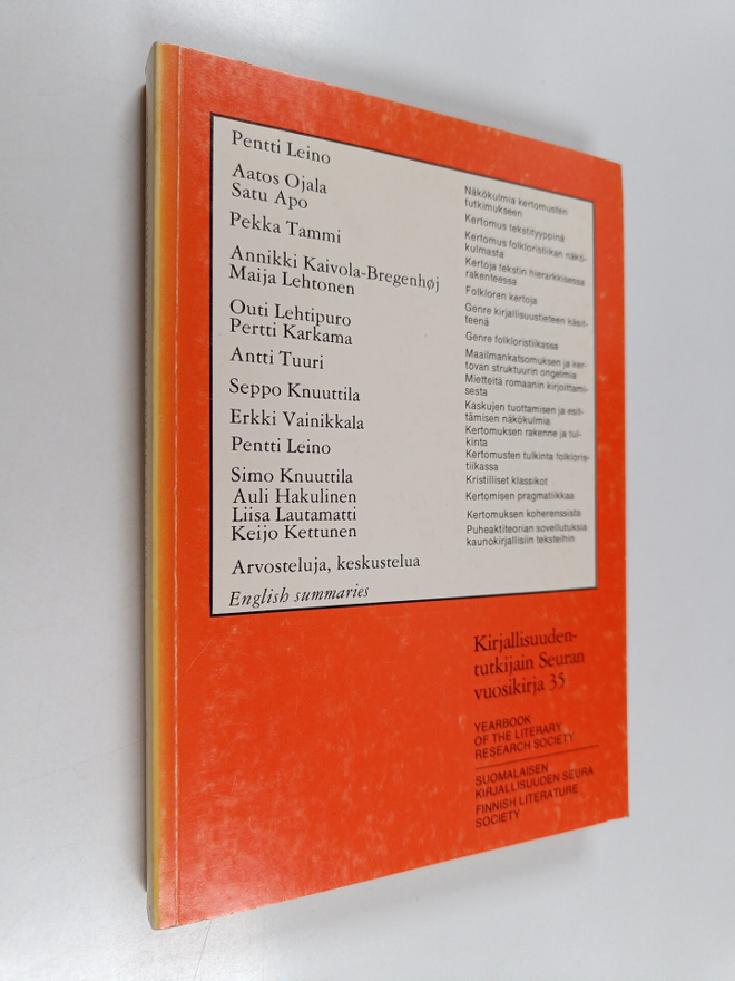 Kirjallisuudentutkijain seuran vuosikirja 35 = Yearbook o...