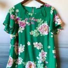 DRESS IN smaragdin vihreä kukka tunika 44(40) - pikkukuva 1