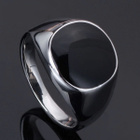 24 .. Tyylikäs Black Vintage Enamel Teräs .. Sormus - pikkukuva 2