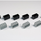 Vintage LEGO-osia: 7 x Knob Stone & 3 x Brick w/ Side Holes - pikkukuva 1
