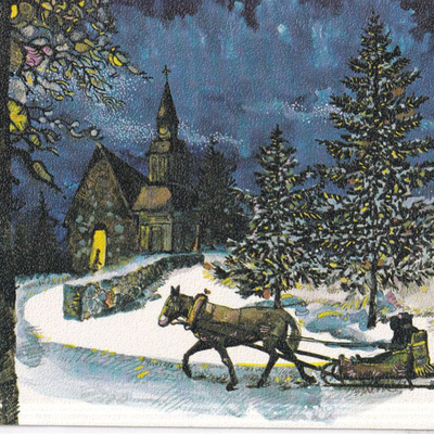 Omppu. Hevonen ja reki , e309