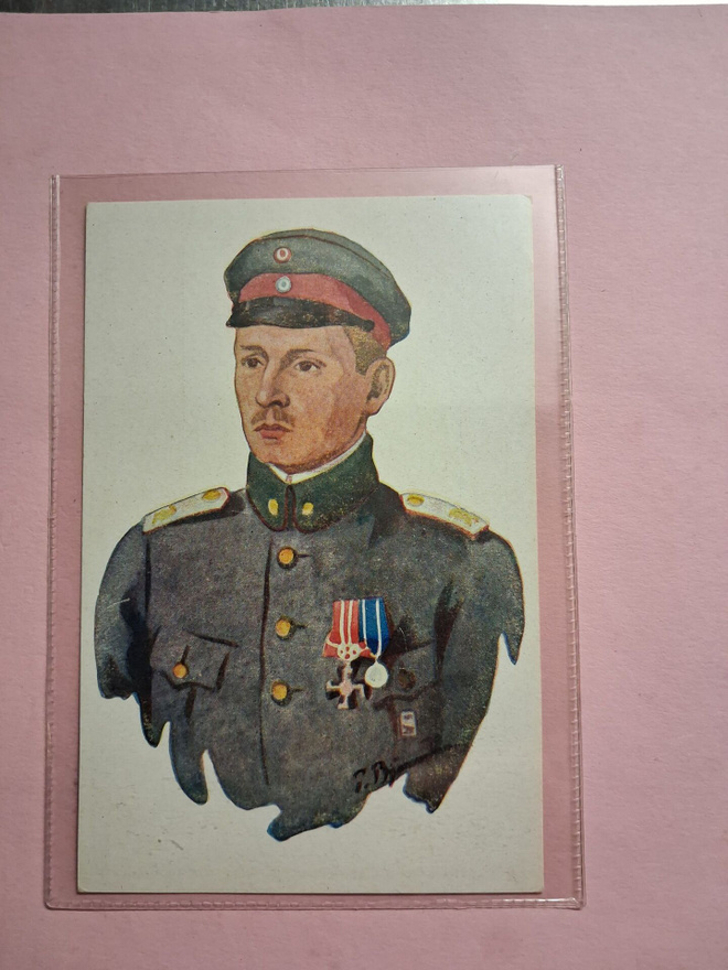 Vanha sotilas postikortti.