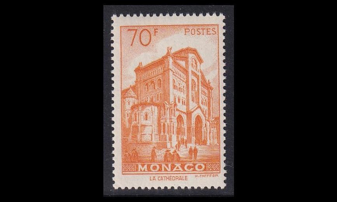Monaco 586 ** Käyttösarja katedraali 70 Fr (1957)