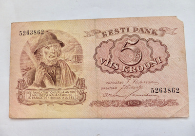 Viro Eesti 5 kr 1929