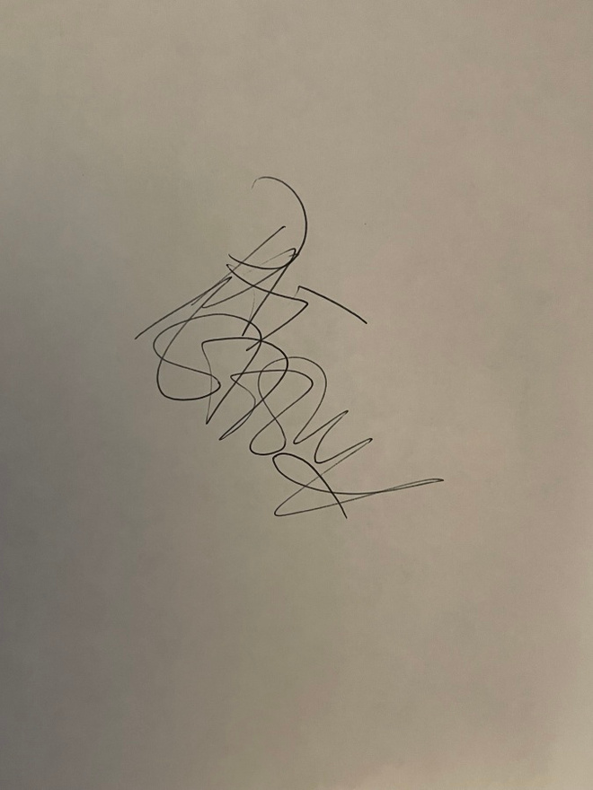 Pat Metheny nimikirjoitus paperilla