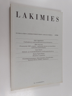 Lakimies 3/1996 : Suomalaisen lakimiesyhdistyksen aikakau...