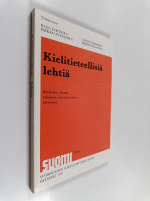 Kielitieteellisiä lehtiä : Kotikielen Seuran sadannen toi...