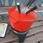 PUNAINEN FONDUE VALURAUTA PATA + VERMEET / ALUSTA - pikkukuva 1