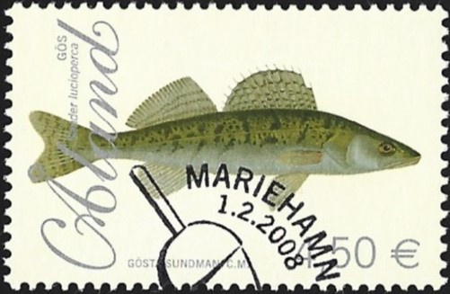 Åland 2008 Kaloja Kuha 4,50 € EP alareuna LOISTO LaPe 288