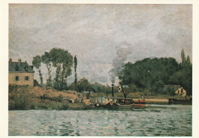 Alfred Sisley - Maisema - vene - Bougival