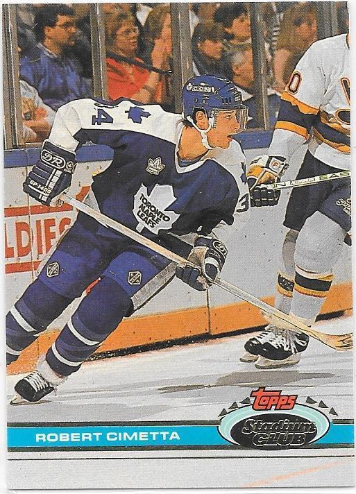 1991-92 Stadium Club #9 Rob Cimetta Toronto Maple Leafs