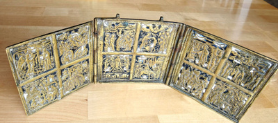 Venäläinen ortodoksinen matkatriptyykki / skladen, 1800-luku