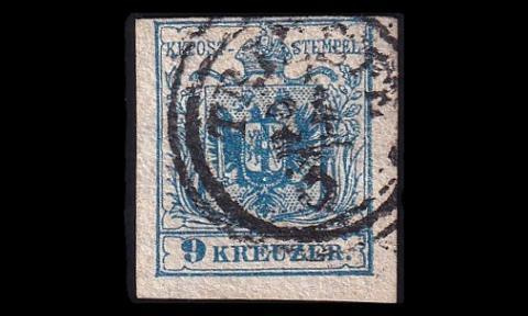 Itävalta 5_Y o Vaakuna 9 Kr TRIESTE (1850)