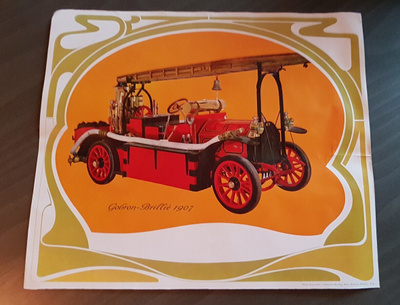 Vanha auto juliste Gobron Brillié 1907 Fire Engine