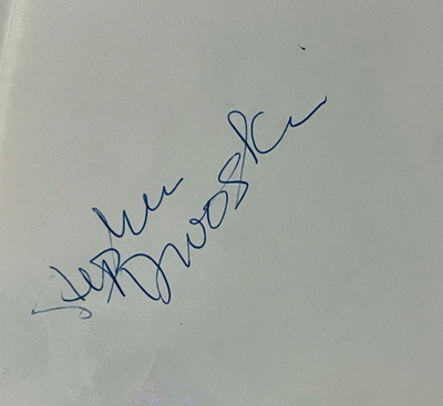 Stephen Dwoskin nimikirjoitus paperissa