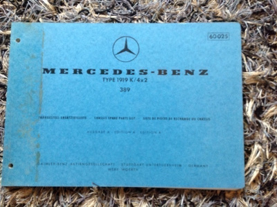 Varaosaluettelo Mercedes-Benz 389 1919 K - kuorma-auto 1973