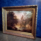 Sykähdyttävä maisemamaalaus ”Kalastajat”, 1800-luku - pikkukuva 1
