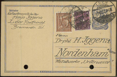 Saksa Mi 191 ym ehiökortilla